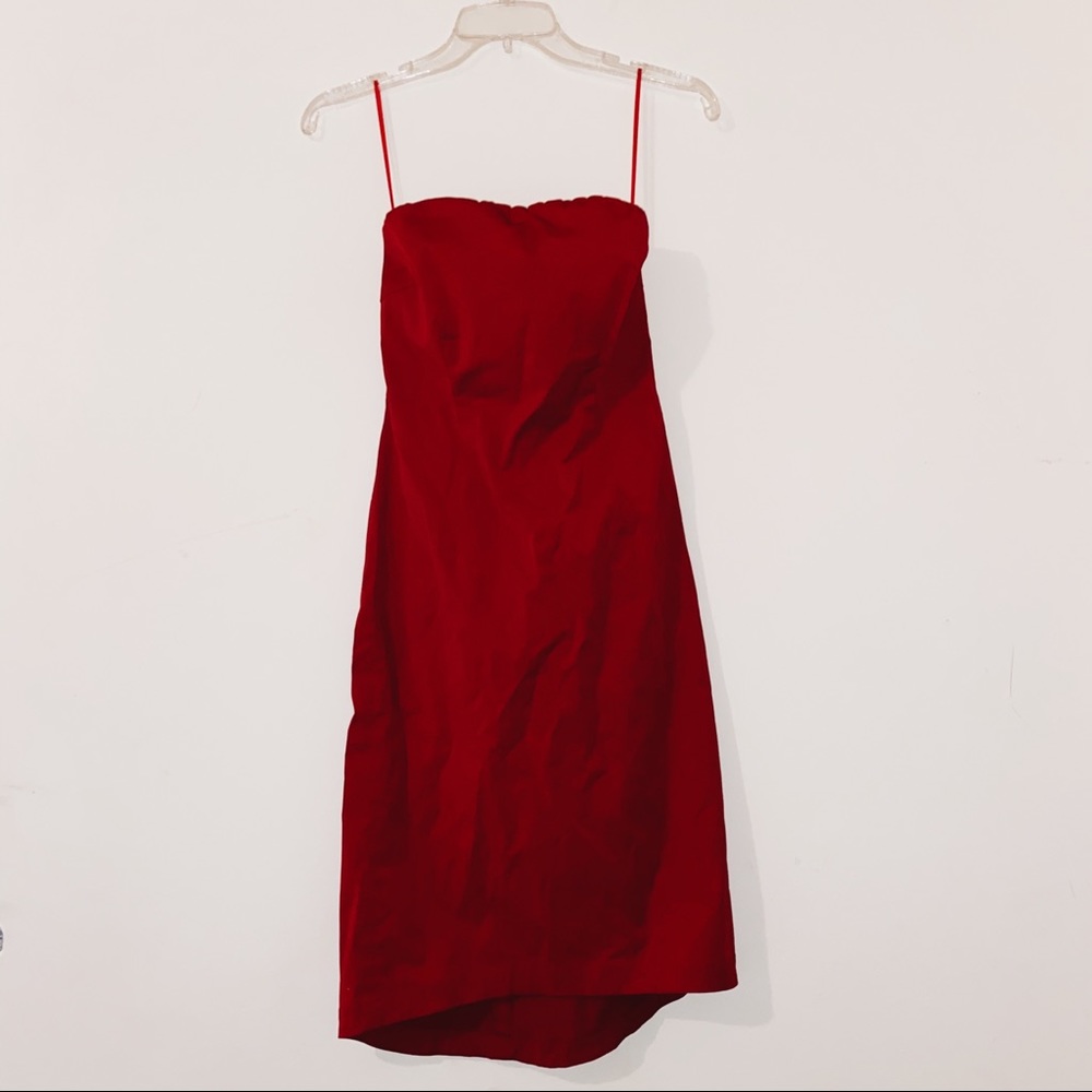 J. Crew strapless silky red dress sz 2
